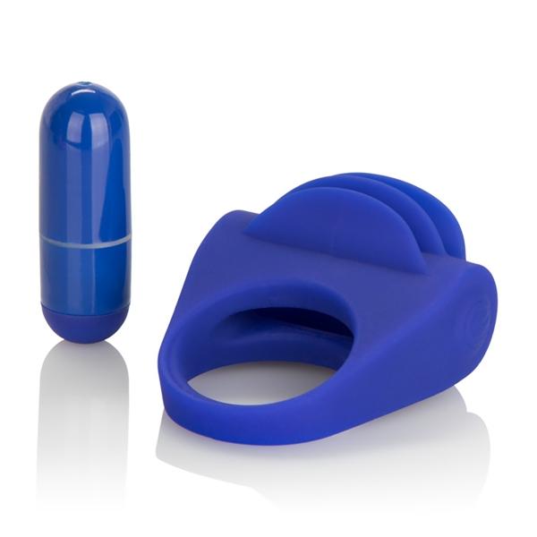 Fluttering Enhancer Silicone Blue Vibrating Ring - Click Image to Close