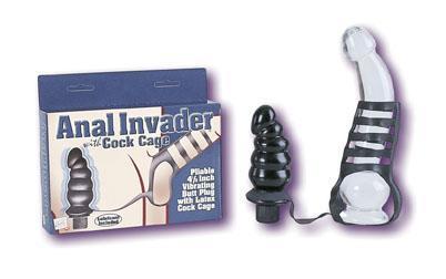 Anal invader with cock cage