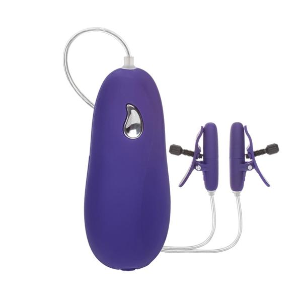Nipple Teasers Vibrating Heated Purple - Click Image to Close
