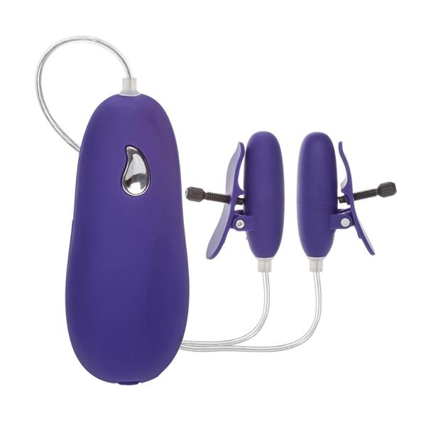 Advanced Vibrating Heated Nipple Teasers Purple - Click Image to Close