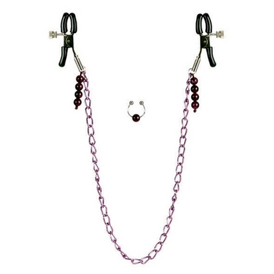 Nipple Clamps - Purple Chain - Click Image to Close