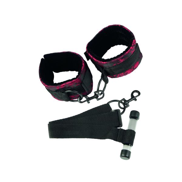 Scandal Over The Door Cuffs Black/Red - Click Image to Close