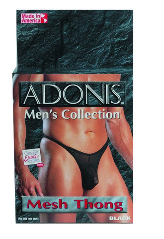Adonis Men's Mesh Thong -Black