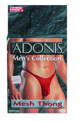 Adonis Men's Mesh Thong -Red - Click Image to Close