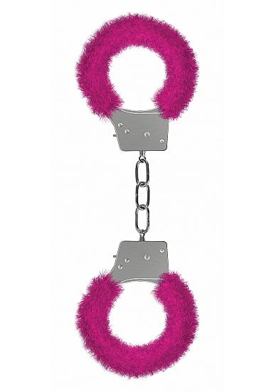 Ouch Beginner's Handcuffs Furry Pink - Click Image to Close