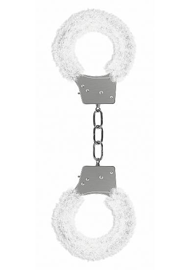 Ouch Beginner's Handcuffs Furry White - Click Image to Close