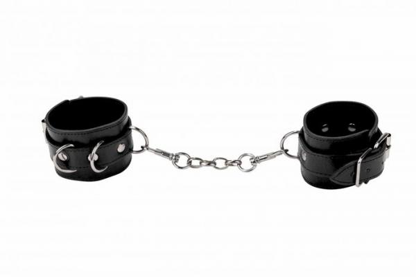 Ouch Leather Cuffs Black - Click Image to Close