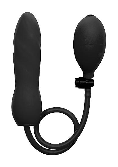 Ouch Inflatable Silicone Twist Black Probe - Click Image to Close