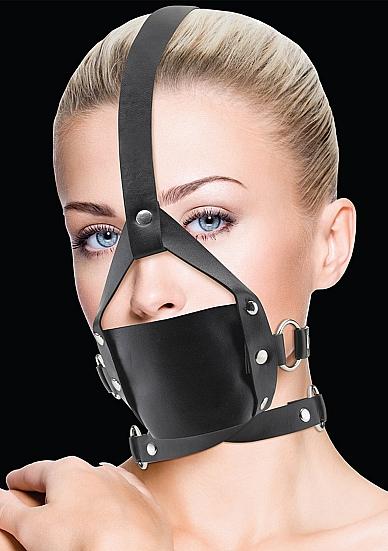 Leather Mouth Gag Black O/S - Click Image to Close