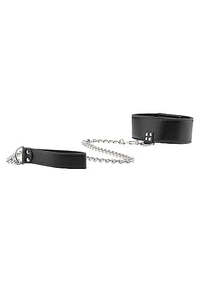 Ouch Reversible Collar with Leash Black - Click Image to Close