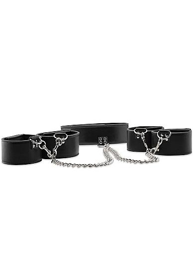 Reversible Collar with Wrist and Ankle Cuffs Black - Click Image to Close