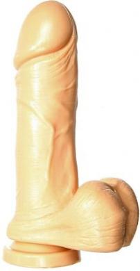Thick Cock W/Balls 8in Flesh W/Suction Cup