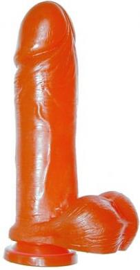 Thick Cock W/Balls 9in Red W/Suction Cup