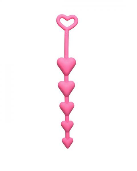 All Heart Pink Anal Beads - Click Image to Close