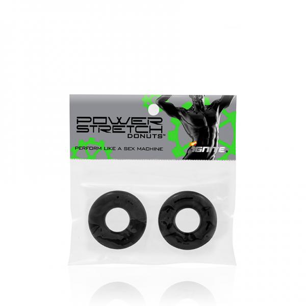 Power Stretch Donuts 2 Pack Black Rings - Click Image to Close