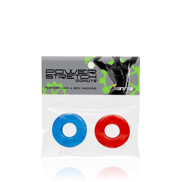 Power Stretch Donuts 2 Pack Red/Blue Rings - Click Image to Close