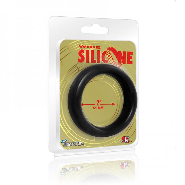 Wide Silicone Donut Black 2.0" Ring