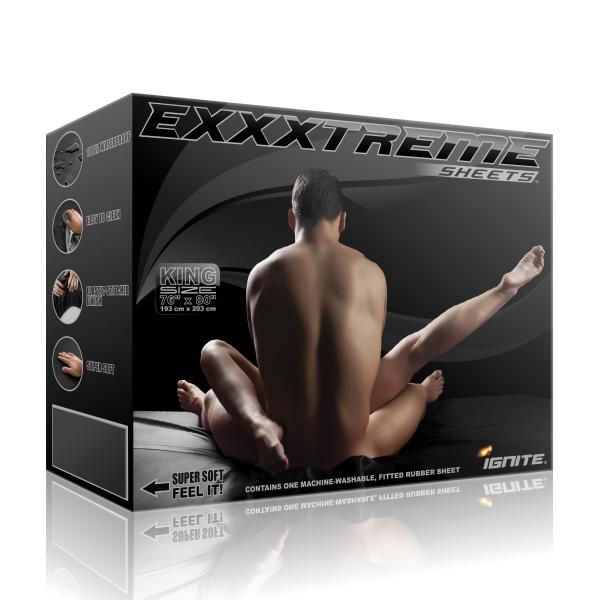 Exxxtreme Sheets Fitted Rubber Sheet King Size - Click Image to Close