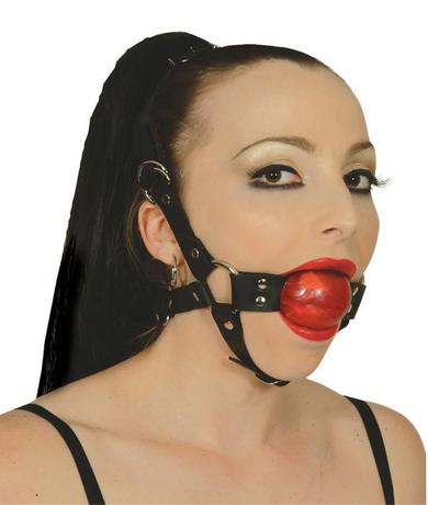 Full Head 2in Red Ball Gag - Click Image to Close