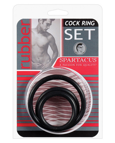 cock ring set - black