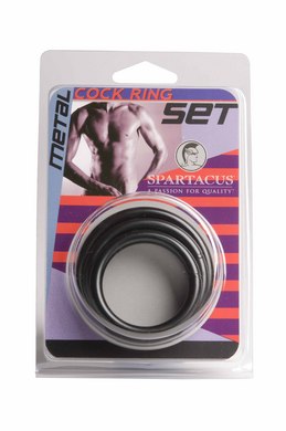 Black Steel Cock Ring Set - Click Image to Close