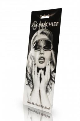 Sex & Mischief Satin Hot Pink Blindfold - Click Image to Close