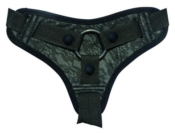 Midnight Lace Strap On Harness Black O/S - Click Image to Close