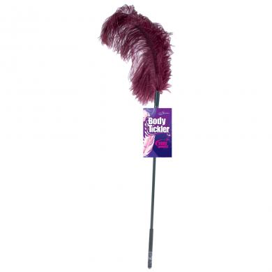 Ostrich feather ticklers - burgundy - Click Image to Close