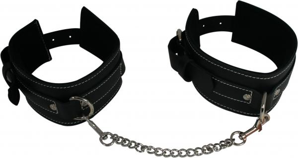 Edge Leather Ankle Restraints Black - Click Image to Close