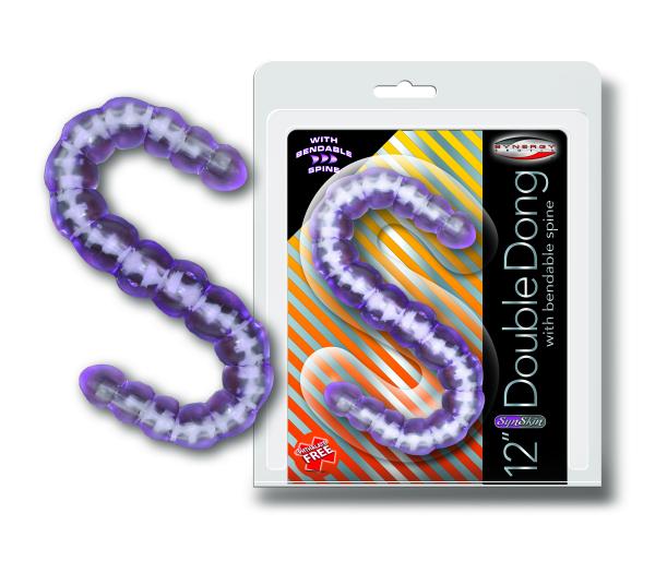 Syn Skyn 12 Inches Jelly Double Dong Lavender