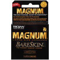 Trojan Magnum Bareskin 3 Pack Large Size Condoms - Click Image to Close
