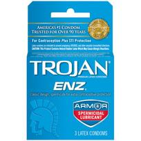 Trojan Enz w/ spermicide 1 - 3 pack - Click Image to Close