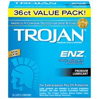 Trojan ENZ Lubricated Latex Condoms 36 Pack - Click Image to Close