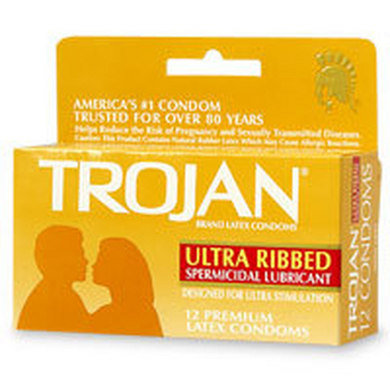 Trojan Stimulations Ultra Ribbed 12 Pack - Click Image to Close
