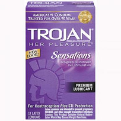 Trojan Her Pleasure Sensations 12 Pack - Click Image to Close