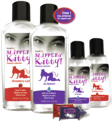 Slippery Kitty Lube - Strawberry Lust - 6 oz - Click Image to Close
