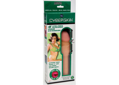 CyberSkin 4 inch Xtra Thick Transformer Penis Extension Natural - Click Image to Close