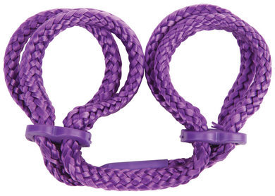 Japanese Silk Love Rope Wrist Cuffs - Purple