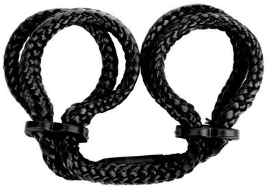 Japanese Silk Love Rope Wrist Cuffs - Black