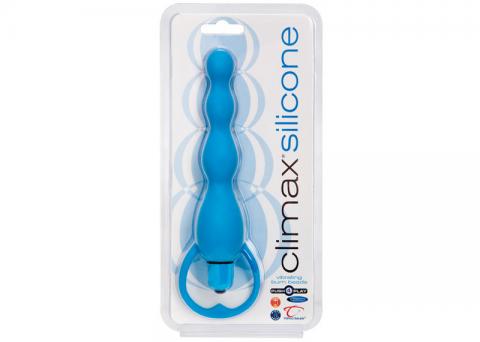Climax Silicone Vib Anal Beads Blue - Click Image to Close