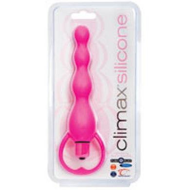 Climax Silicone Vib Anal Beads Pink - Click Image to Close