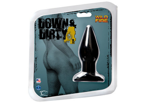 Wildfire Down & Dirty 4" Butt Plug, Black - Click Image to Close