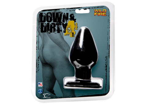 Wildfire Down & Dirty 4.5" Butt Plug, Black - Click Image to Close