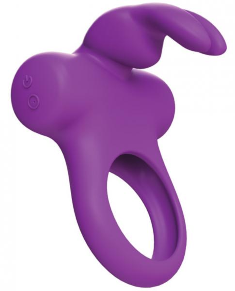 Frisky Bunny Vibrating Ring Purple - Click Image to Close