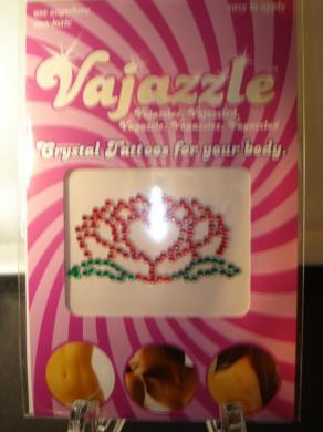 Vajazzle Flower Heart Crystal Tattoo - Click Image to Close
