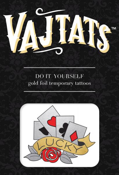 Gold Foil Tattoo Lucky - Click Image to Close