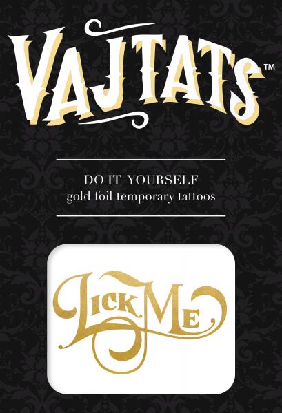 Gold Foil Tattoo Lick Me - Click Image to Close
