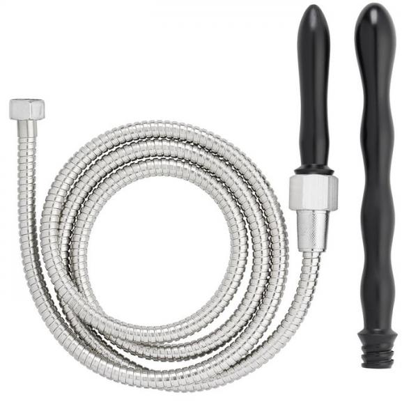Cloud 9 Fresh + Deluxe Anal Enema Premium Shower Kit W/ 2 Tips & 6 Ft Stainless Steel - Click Image to Close