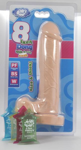Dong Balls 8" Flesh with Wet Lube 4 Pack