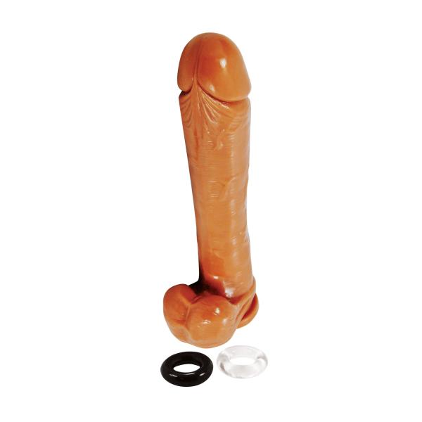 Cloud 9 Extreme Dong 14 inches Brown with 2 Rings - Click Image to Close